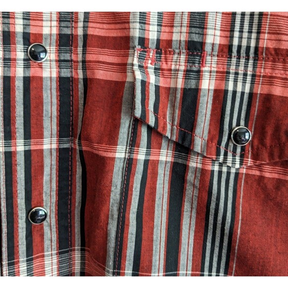 Wrangler Size XL Western Shirt Vintage Red Plaid Mens Snap LS Extra Large White - Picture 4 of 6